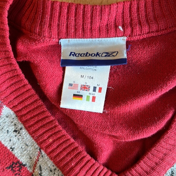 Retro Reebok argyle golf sweater vest Medium - Picture 2 of 5